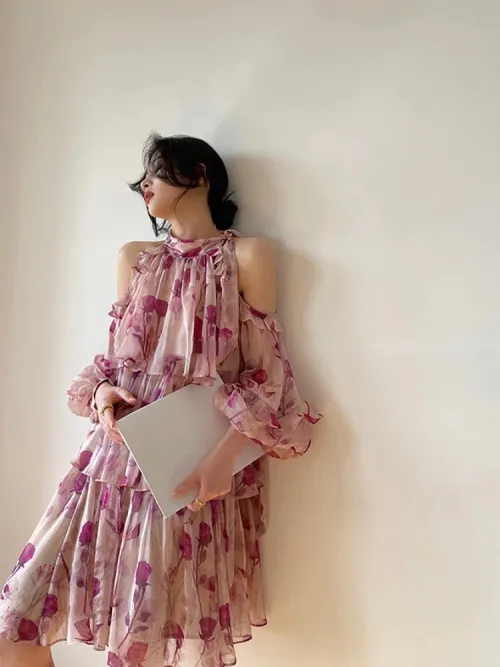 Boho Romantic Floral Ruffle Dress  4