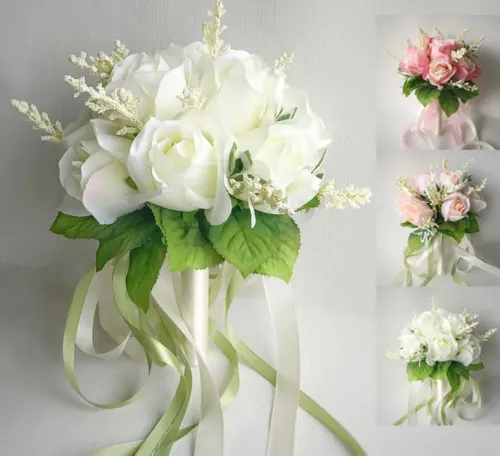 Elegant Bridal Bouquet with Artificial Roses 
