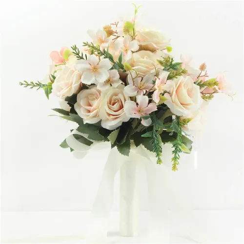 Elegant Bridal Bouquet with Artificial Roses  2