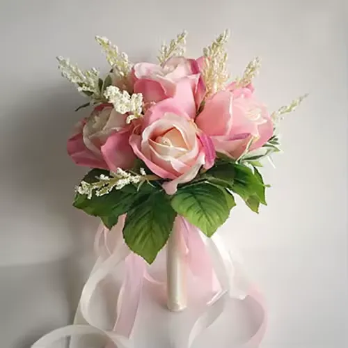 Elegant Bridal Bouquet with Artificial Roses  4