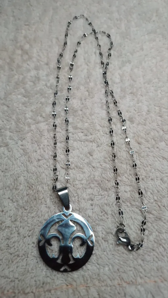 Collar de Acero Quirúrgico con Medallón (50cm)