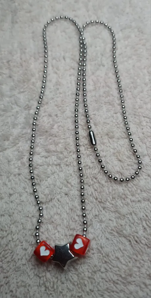 Collar Estrella con Corazones Acero Quirúrgico (50cm)
