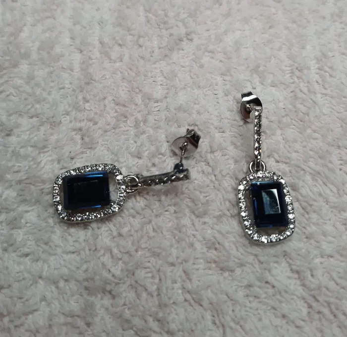 Aros de Acero Quirúrgico con Piedra Azul