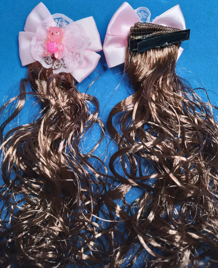 Extensiones de Pelo con Lazo Rosa