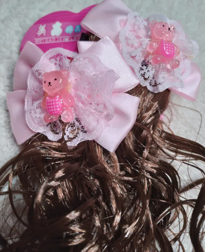 Extensiones de Pelo con Lazo Rosa 2