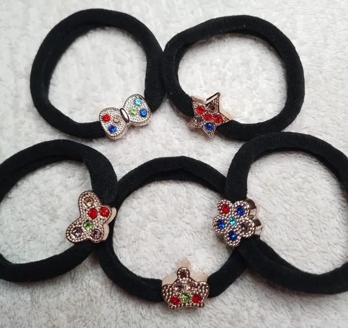 Set de 5 Lazos para Cabello con Brillantes