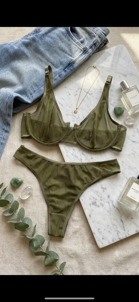 Conjunto tul verde oliva 