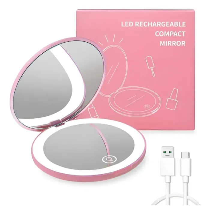 ESPEJO DE MANO CON LUZ LED