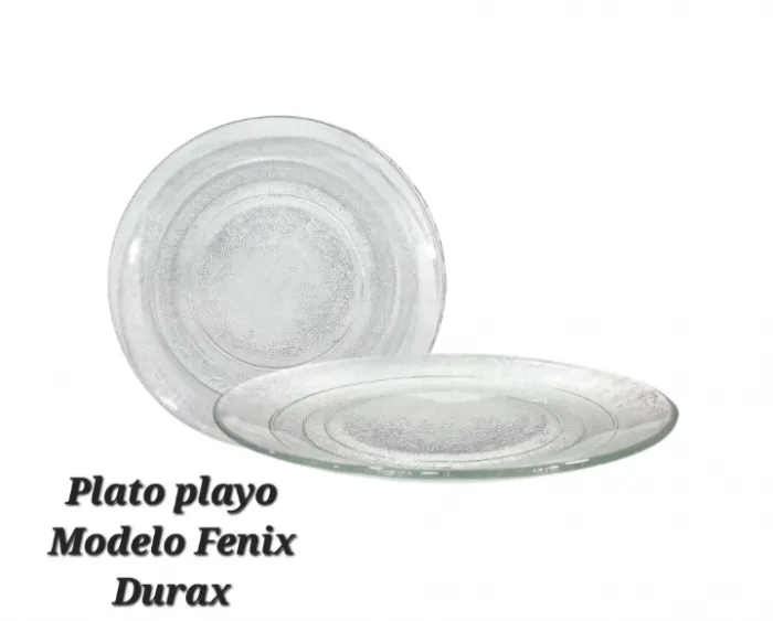SET X 6 PLATOS PLAYOS DE VIDRIO
