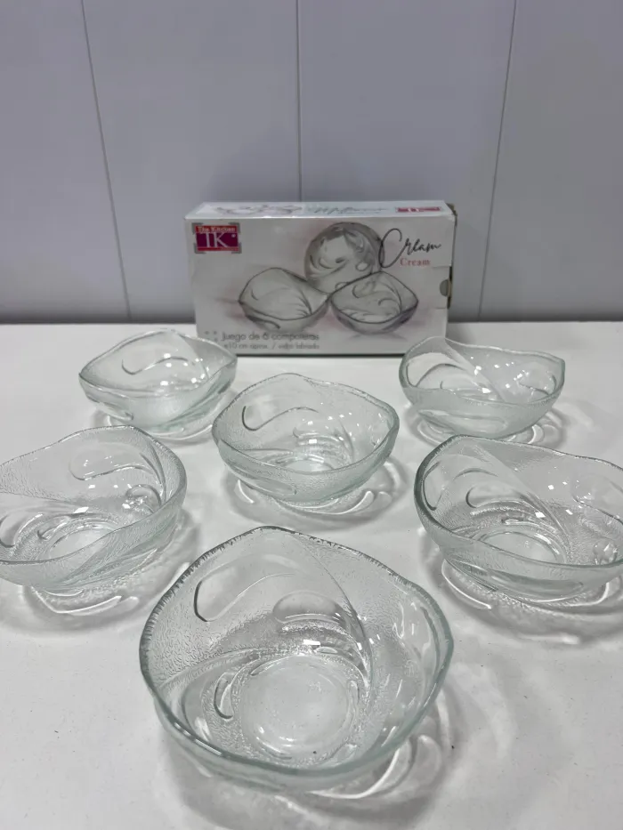 SET X 6 COMPOTERAS DE VIDRIO