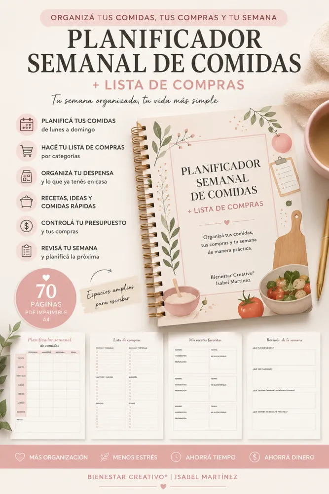 PLANIFICADOR SEMANAL DE COMIDAS + LISTA DE COMPRAS