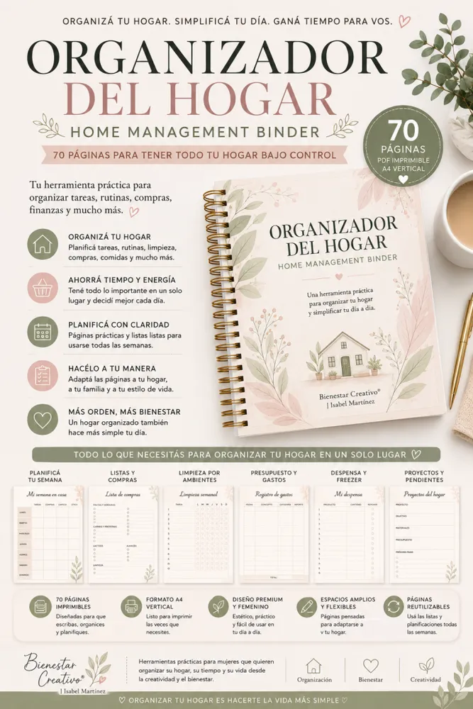   🏠 ORGANIZADOR DEL HOGAR  HOME MANAGEMENT BINDER