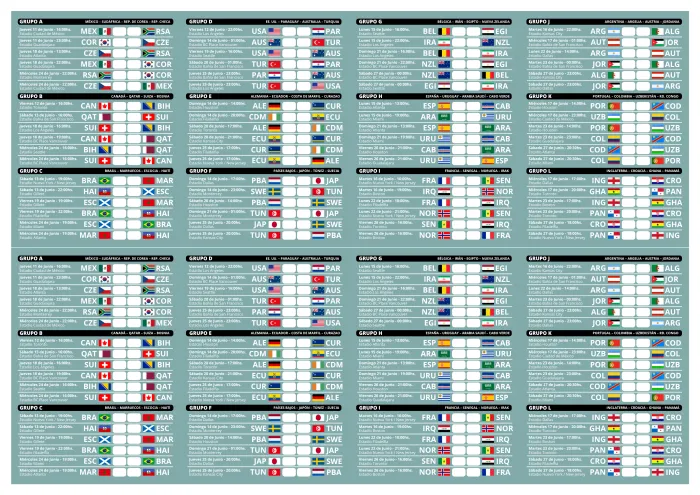 Fixtures del mundial 2026