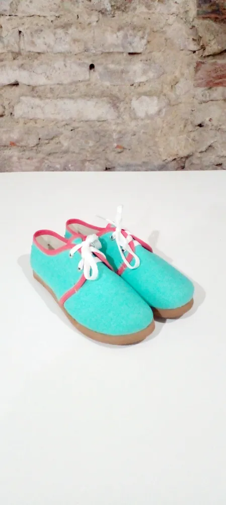 Alpargatas con cordones Turquesa y coral