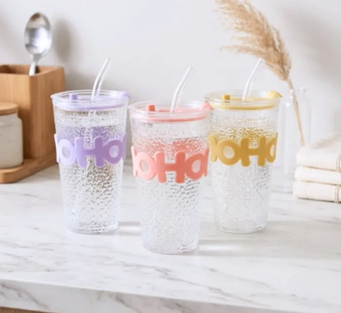 Vaso de vidrio con sorbete hoho 2