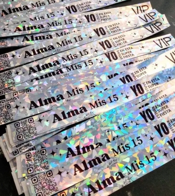 Pulseras vip holografícas x50uni 