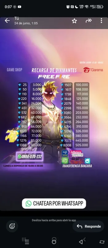 Recargas para fre