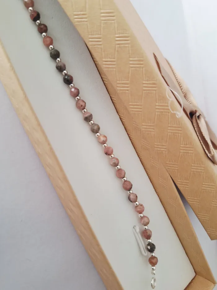 Pulsera de piedra natural Rodocrosita