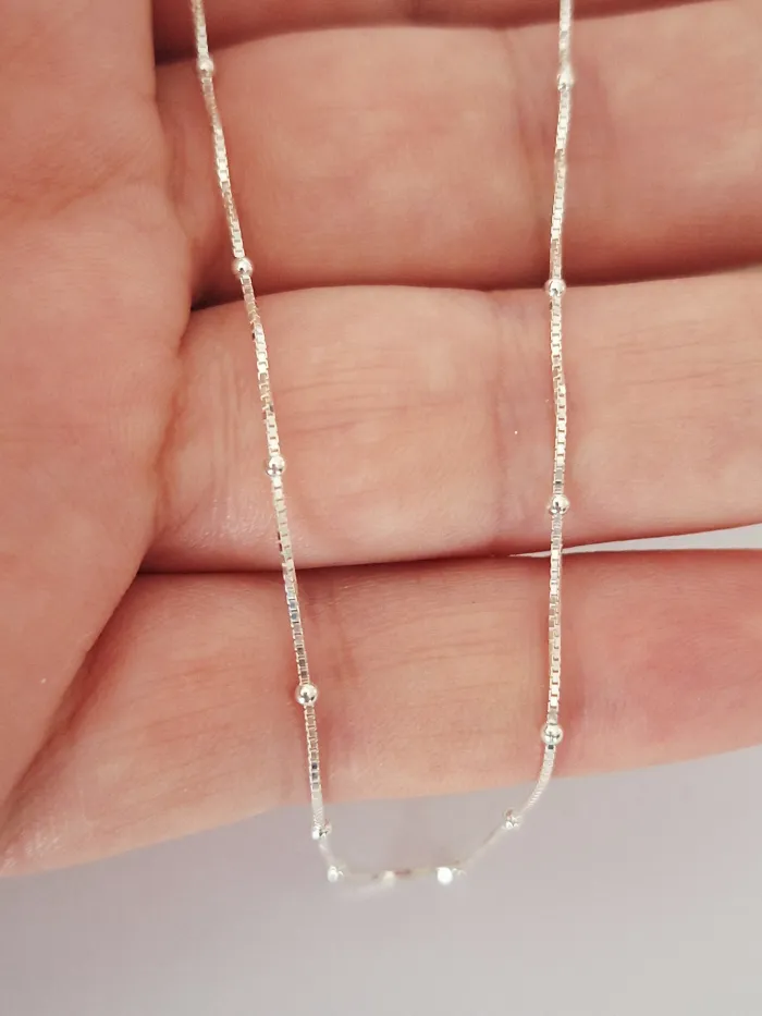 Cadena veneciana bolitas de plata 2