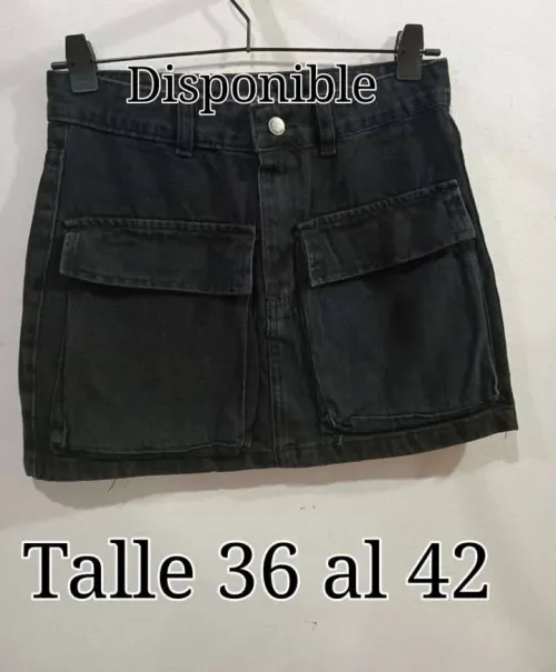 Pollerita de jeans cargo 