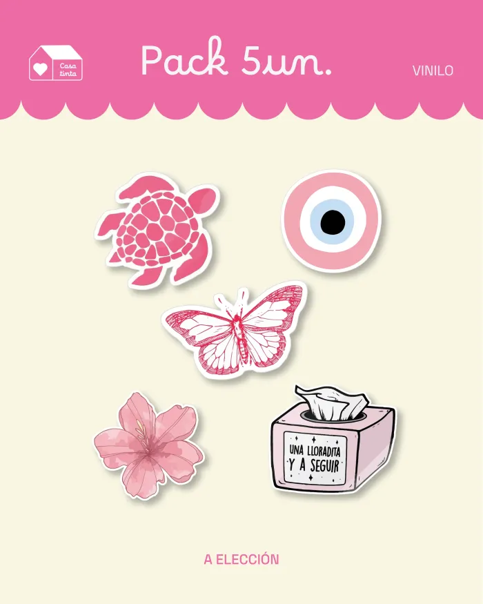 Pack 5U. stickers Vinilo a elección