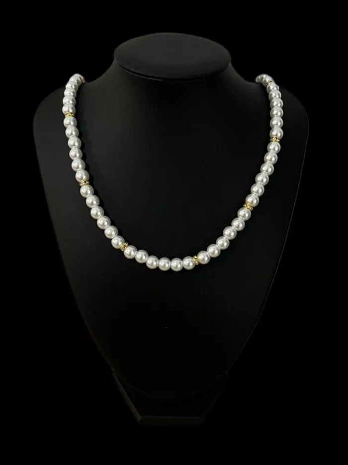 Collar de perlas white 