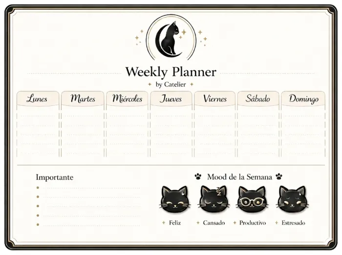 Pizarra imantada *Weekly planner* 2