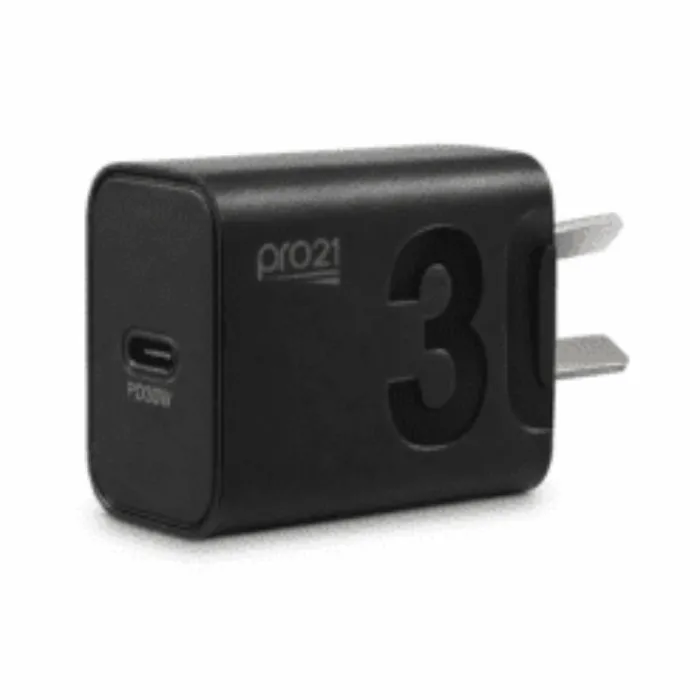 CARGADOR PRO21 NEGRO TIPO C 30W 3.1A C/CABLE 2