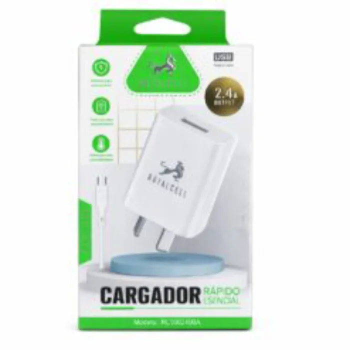 CARGADOR USB A CON CABLE MICRO 2.4A DESARMADO 