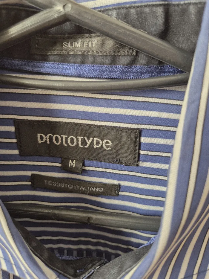 Camisa Rayada Azul Slim Fit  2