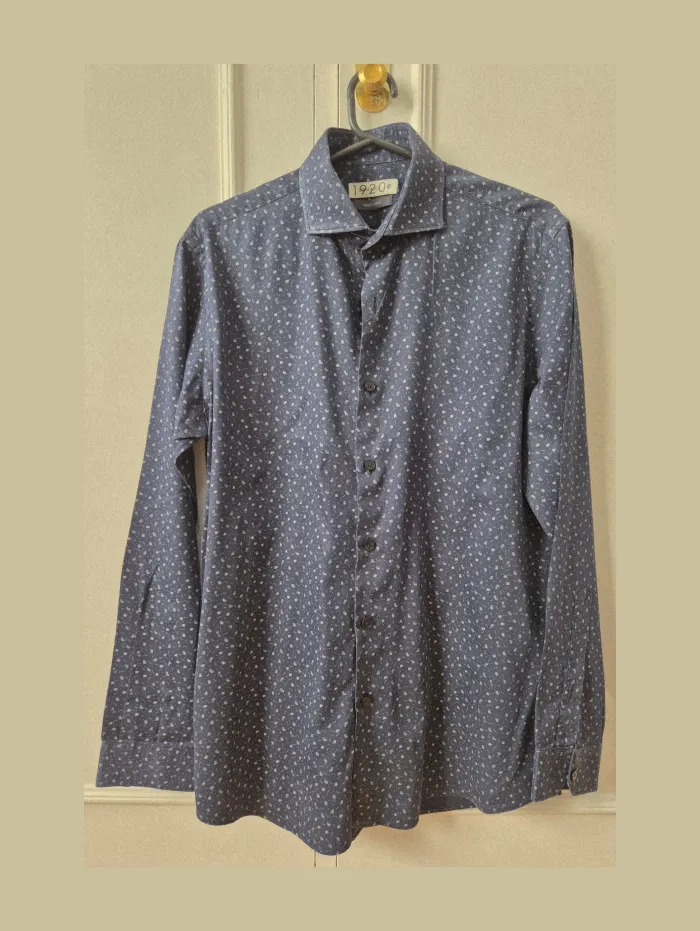 Camisa Azul Estampada Regular Fit 