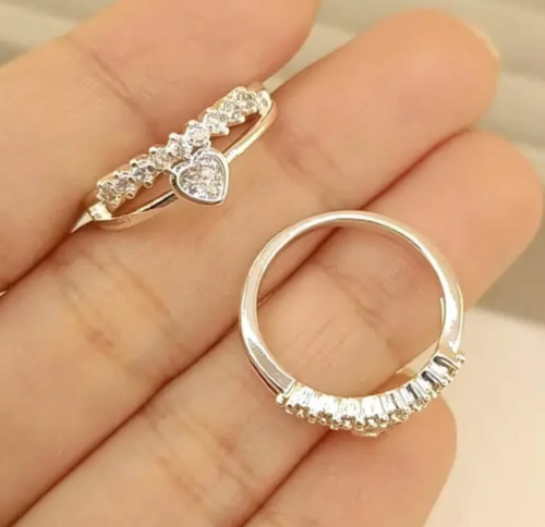 Anillo corazón y piedras 