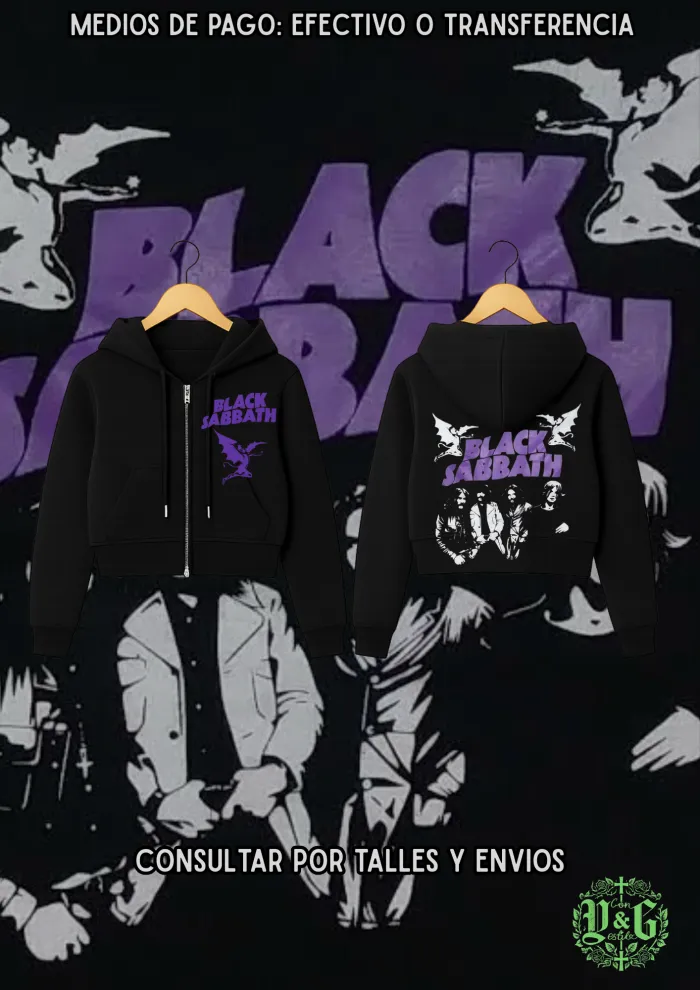 Campera Crop top - Black Sabbath 