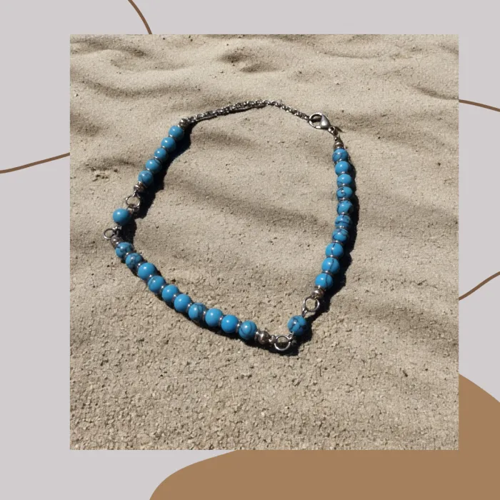 Tobillera Acero y piedra 