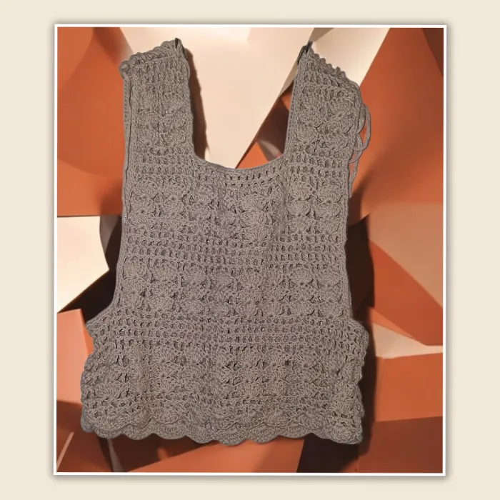 Remera calada crochet hilo algodon 