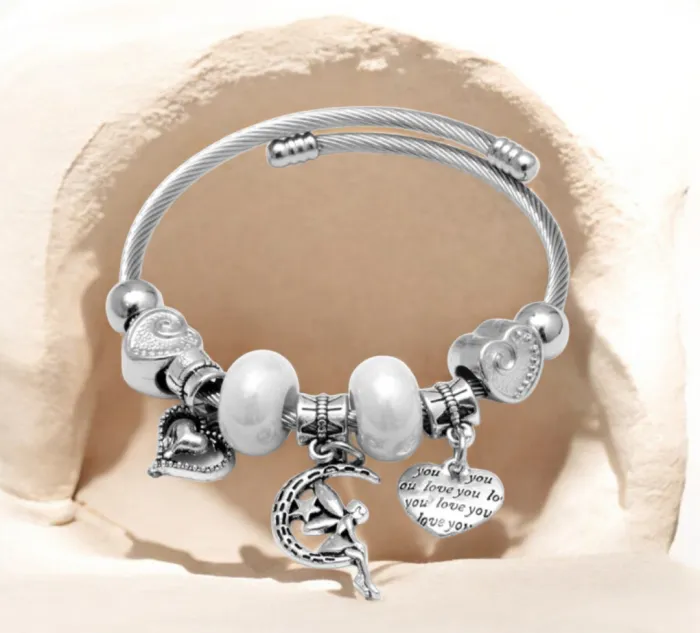 Pulsera de Acero con Charms