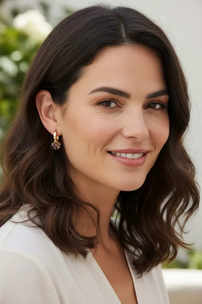 Aros Acero Dorado Florcitas 2