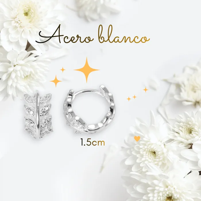 Aros de acero blanco con brillo