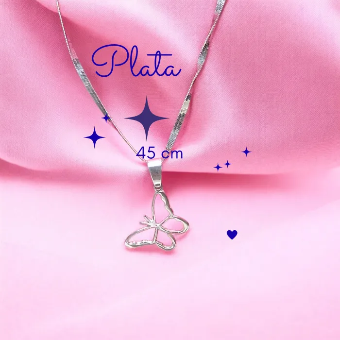 Collar de Plata con Diseño de Mariposa