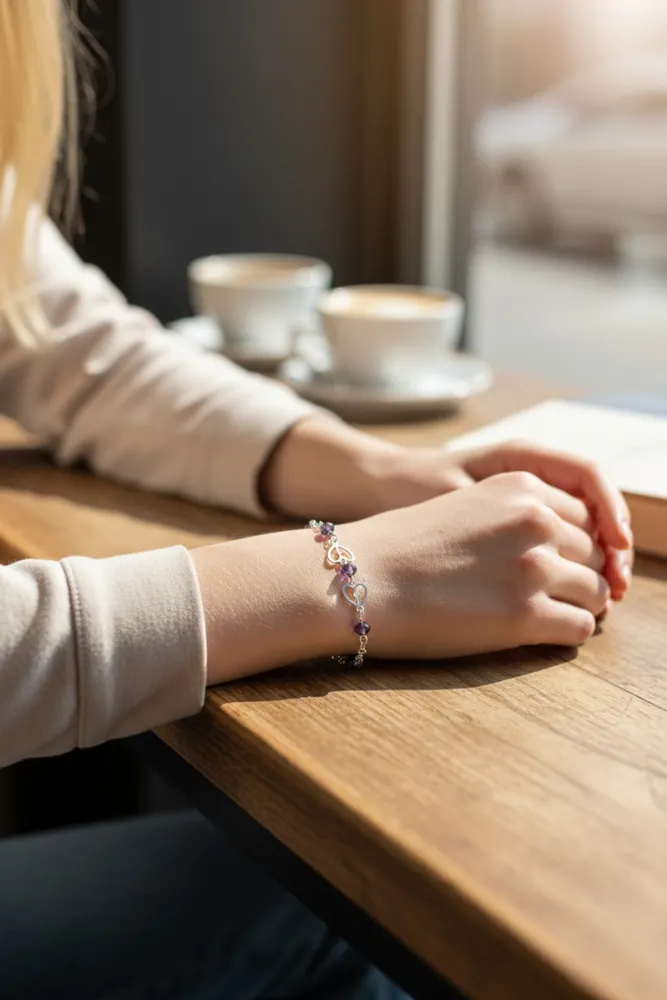 Pulsera de Plata con Amatistas 2