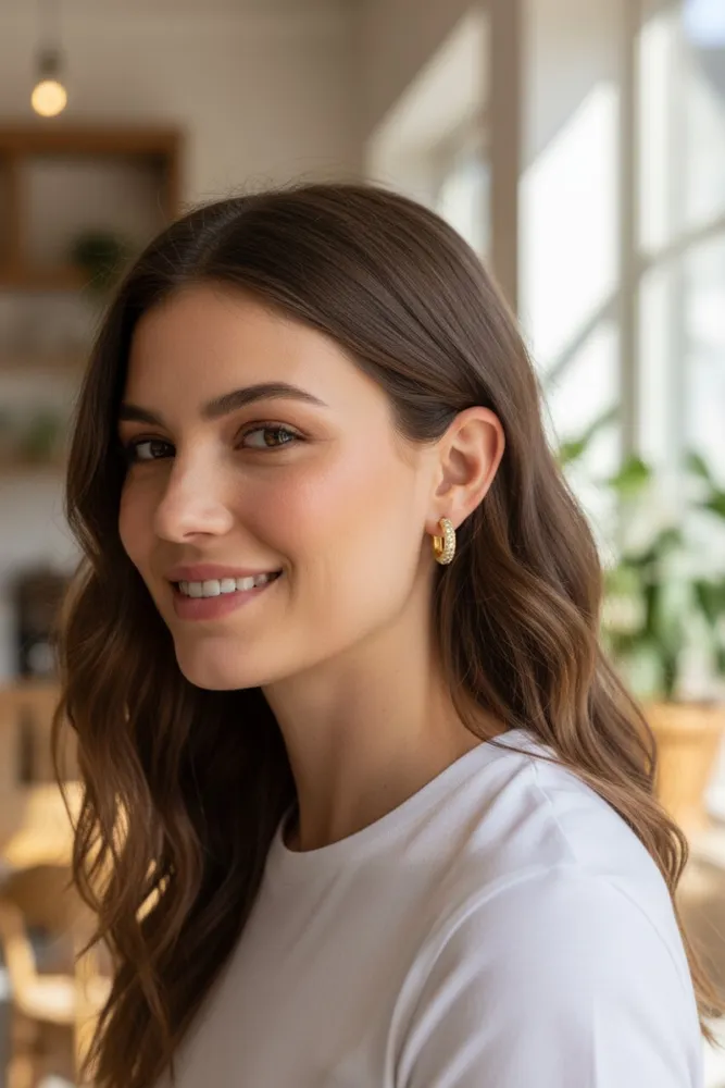 Aros de Acero Dorado con Brillo 2