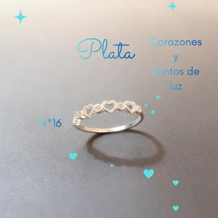 Anillo de Plata con Corazones