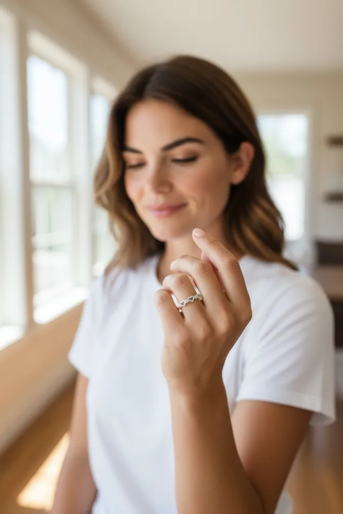 Anillo de Plata con Corazones 2