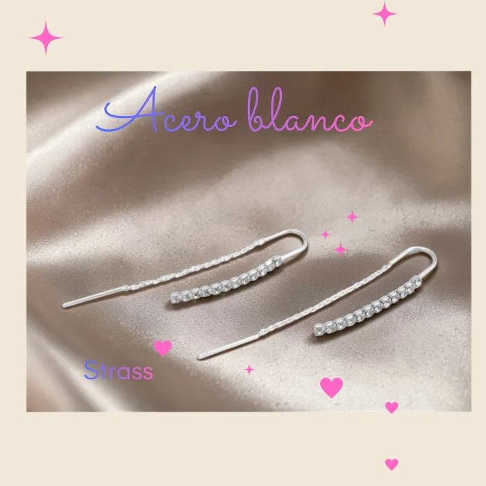 Aros de Acero Blanco con Brillantes