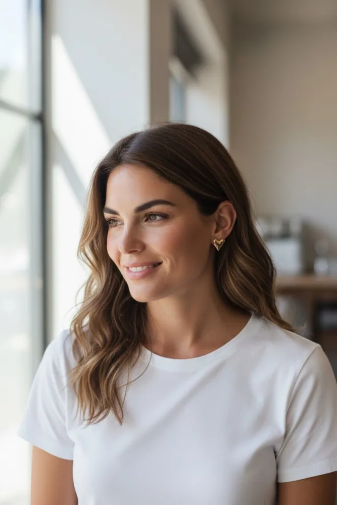 Aros de Acero Dorado en Forma de Corazón 2