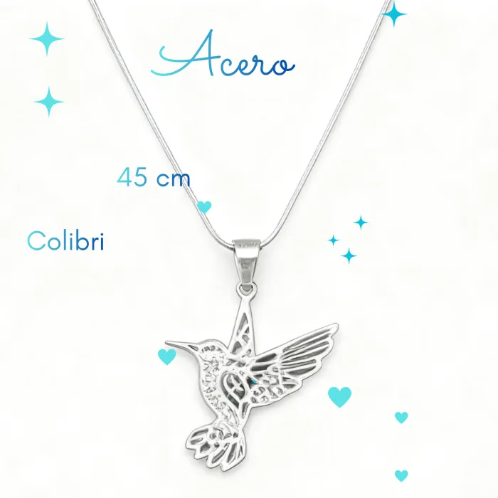 Collar Colibrí de Acero Inoxidable