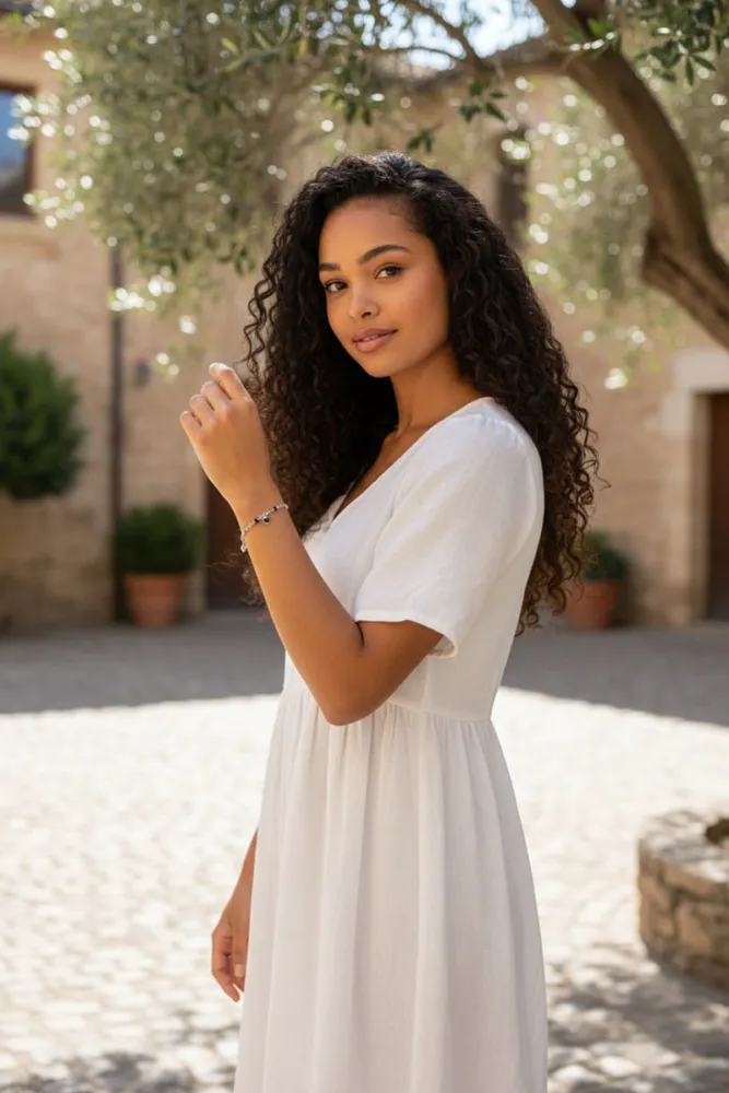 Pulsera de Acero Blanco con Corazón 2