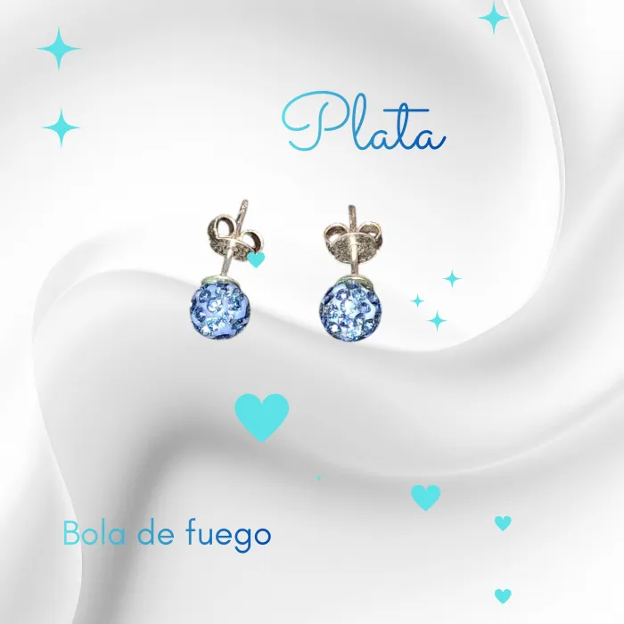 Aros de Plata Bola de Fuego