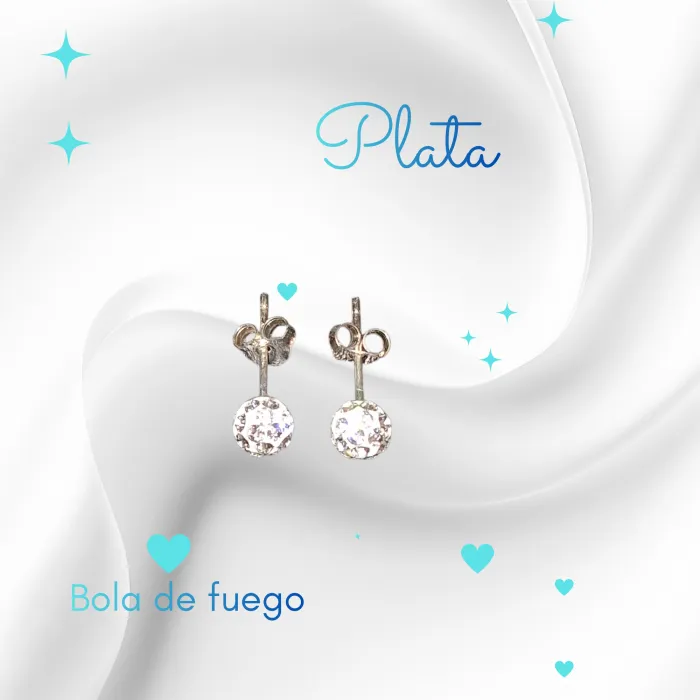 Pendientes Bola de Fuego de Plata