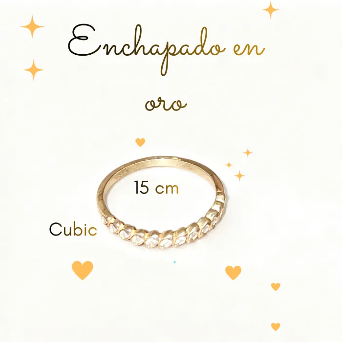 Anillo Enchapado en Oro con Cubic